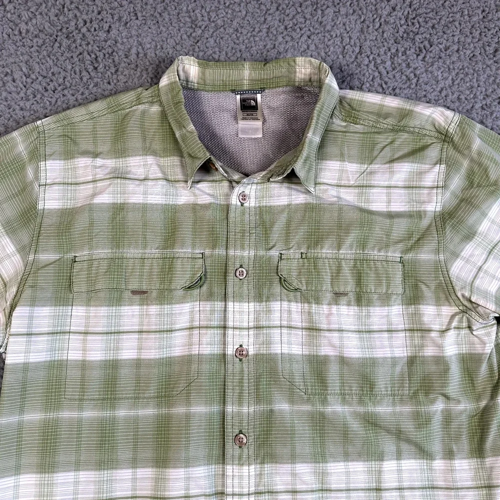 The North Face‎ Shirt Men's XL Green Plaid Vapor Wick Vented Fishing Outdoor